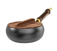 Gettimore Poêle en fonte forgée à la main avec motif Big Belly pour cuisinière à induction et gaz, 26,5 x 13,5 x 27,5 cm, noir