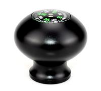 Gettimore Poignée de tête de bâton de randonnée en plastique avec boussole intégrée, filetage 3/8-16 pour bâtons de randonnée et trépied d'appareil photo, noir