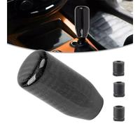 Gettimore Pommeau de levier de vitesse manuel en fibre de carbone forgé noir - Adaptateur de filetage 8 mm/10 mm/12 mm, levier de vitesse durable pour un ajustement universel, design ergonomique pour