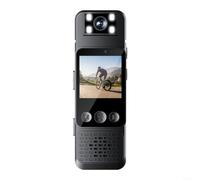 Gettimore Portable pour mini caméra corporelle HD 1080p avec audio, enregistreur vidéo portable léger pour le sport, prise en charge de 128 Go, lumière de remplissage, 7H pour batterie, noir