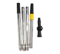 Gettimore Rallonge télescopique de 1,2 m avec joint pivotant pour peinture et accessoires de nettoyage, pour acier inoxydable et plastique, noir argenté