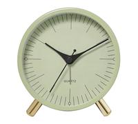 Gettimore Réveil à quartz avec veilleuse, fonctionnement silencieux, coque en peinture en métal et masque en verre, pour table de chevet ou bureau, blanc, vert, bleu, noir, gris