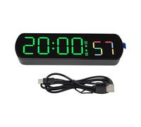 Gettimore Réveil LED avec affichage de la température et de l'humidité, horloge de bureau numérique 12/24 h avec minuterie et fonction compte à rebours, horloge électronique rectangulaire noire ou