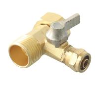 Gettimore Robinet à boisseau sphérique d'entrée à 3 voies pour purificateur d'eau, interrupteur d'eau potable à 3 points en cuivre avec poignée tournante à 90°, joint d'étanchéité en caoutchouc