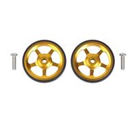 Gettimore Roue de vélo pliable de 60 mm en alliage d'aluminium et caoutchouc avec roulement intégré pour une conduite fluide et légère - Compatible avec Brompton 3Sixty - Comprend 2 roues et 2 vis