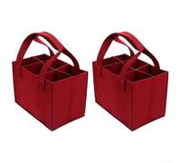 Gettimore Sac fourre-tout élé et fonctionnel en feutre pour six bouteilles de vin ; conç pour un transport facile lors de voyages et aventures en plein air, Voir image, 2*red