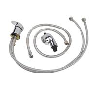 Gettimore Salon de bain avec robinet mélangeur, tuyau en alliage de zinc de 80 cm et tuyau de 120 cm, chromé pour résistance à l'érosion, double fonction de pulvérisation pour le lavage des cheveux et