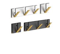 Gettimore Space Crochet mural pliable en aluminium pour salle de bain, chambre à coucher et salon, supporte jusqu'à 15 kg, noir/argenté