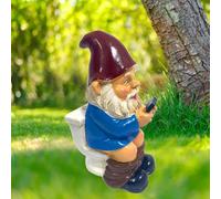 Gettimore Statuette de téléphone de toilette nain 3D en résine, figurine de nain de jardin pour décoration de pelouse et terrasse