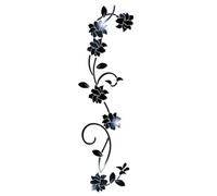 Gettimore Sticker mural 3D en forme de fleur en rotin pour salon, chambre à coucher, décoration à faire soi-même, or, argent ou noir, matériau acrylique, 1 mm d'épaisseur