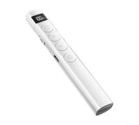 Gettimore Stylo de présentation sans fil avancé - Clicker PowerPoint - Affichage numérique - Distance de contrôle de 100 m - Rechargeable avec récepteur USB (blanc)
