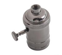 Gettimore Support de lampe industriel E27, douille en métal rétro antique pour ampoules Edison, 250 V 10 A, pièce d'éclairage pour escalier, sous-sol et décoration de salle de bain (noir)