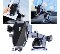 Gettimore Support de téléphone de voiture avec verrouillage automatique par gravité, support réglable à 360 ° pour tableau de bord, poignée en silicone antidérapante pour un support sécurisé de