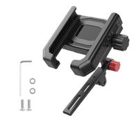 Gettimore Support de téléphone pour moto de 55 à 95 mm de large, design demi-coque en alliage d'aluminium avec coussinet en silicone, compatible avec la plupart des motos