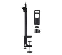 Gettimore Support d'éclairage de table en métal avec clip en forme de L, hauteur réglable de 32 à 52 cm pour diffusion en direct, photographie, anneau lumineux, support d'appareil photo, vis 1/4"