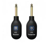 Gettimore Système de guitare sans fil 24 GHz pour instruments électriques, transmission audio claire avec portée de 30 m, batterie rechargeable de 300 mAh, entrée compatible 635 mm, noir