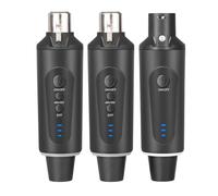 Gettimore Système de microphone XLR sans fil avec émetteur et récepteur enfichable, alimentation fantôme 48 V, compact 114 x 35 mm, design ABS pour micros dynamiques et à condensateur