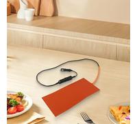 Gettimore Tapis chauffant en silicone 12 V 100 W pour sac de livraison de nourriture, 152 mm x 304 mm, orange, avec protection contre la surchauffe et cordon d'alimentation amovible de 1 m, chauffage