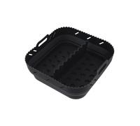 Gettimore Tapis de friteuse à air carré en silicone de 20,3 cm avec séparateur, plateau de cuisson pliable pour friteuse à air, 21,2 x 21,2 x 7,9 cm