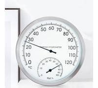 Gettimore Thermomètre et hygromètre d'intérieur à haute température en acier inoxydable, 0 ~ 120 °C à 2 °C, 0 ~ 100 % RH 5 %, pas de batterie nécessaire, pour cuisine, salle de bain, sauna