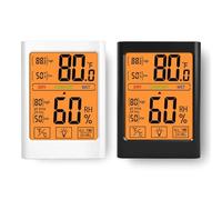 Gettimore Thermomètre hygromètre numérique avec écran tactile et rétroéclairage température intérieure et humidité