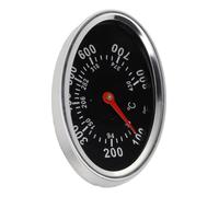 Gettimore Thermomètre ovale pour tous les barbecues à gaz, plage de température 38-430 °C, capteur en métal avec sonde de 38 mm, boîtier 74 x 47 x 10 mm, argent/noir, compatible avec la plupart des