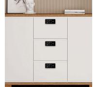 Gettimore Tiroirs et armoires à code numérique, sécurité sans clé avec mot de passe virtuel, alarme antivol et chargement de secours USB, noir