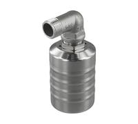 Gettimore Vanne à bille flottante 1/2" DN15 en acier inoxydable 304 - Valve de contrôle automatique du niveau d'eau avec coude et ruban en caoutchouc