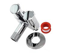 Gettimore Vanne d'angle en alliage G1/2 avec 1 entrée et 2 sorties, double commande en métal, interrupteur rotatif, montage mural, pour lave-linge, toilettes, bidet, jardin, évier de cuisine, lavabo