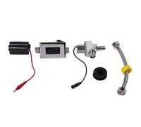 Gettimore Vanne de chasse d'eau automatique avec capteur infrarouge, système d'économie d'eau DC 6 V pour salle de bain hygiénique, distance de détection réglable et design noir argenté D