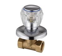 Gettimore Vanne de douche encastrée en laiton avec alimentation en eau solaire à ouverture rapide, design d'entretien mural pour salle de bain ou salle de bain, corps ABS DN15 argent