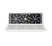 Gettimore Ventilateur silencieux 12 V pour réfrigérateur avec grille de protection, 3 ventilateurs, ventilation latérale ABS, rangement d'ustensiles de cuisine CA, blanc
