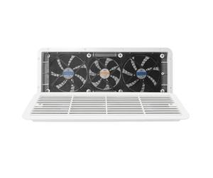 Gettimore Ventilateur silencieux 12 V pour réfrigérateur avec grille de protection, 3 ventilateurs, ventilation latérale ABS, rangement d'ustensiles de cuisine CA, blanc