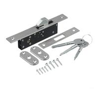 Gettimore Verrou de porte coulissante antivol pour montants étroits, crochet à mortaise en alliage d'aluminium, verrou de sécurité avec clés croisées, compatible avec portail, abri de jardin et