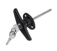 Gettimore Verrou de porte de garage pour bâtiment extérieur, poignée en alliage de zinc avec ressorts, noir, 17 x 10 x 3 cm