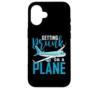 Getting Drunk on A Avion Chemise Humoristique Avion Coque pour iPhone 16