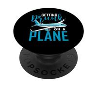 Getting Drunk on A Avion Chemise Humoristique Avion PopSockets PopGrip Adhésif