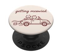 Getting Meowied Cat Mariage Mariée Marié Drôle PopSockets PopGrip Adhésif