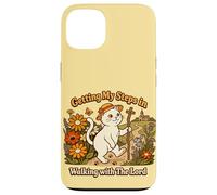 Getting My Steps in Walking with The Lord Christian Cat Coque pour iPhone 13