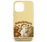 Getting My Steps in Walking with The Lord Christian Cat Coque pour iPhone 13 Pro Max