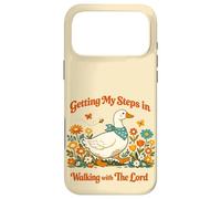 Getting My Steps in Walking with The Lord Christian Floral Coque pour iPhone 17 Pro Max