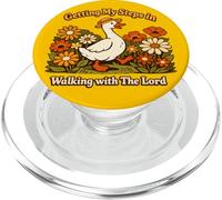 Getting My Steps in Walking with The Lord Christian Floral I PopSockets PopGrip pour MagSafe
