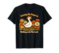 Getting My Steps in Walking with The Lord Christian Floral I T-Shirt