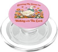 Getting My Steps in Walking with The Lord Christian Floral PopSockets PopGrip pour MagSafe
