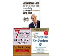 Getting Things Done, The 7 Habits of Highly Effective People, 4 Disciplines of Execution 3 Books Collection Set
