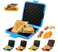 Gettoreach Machine à sandwich à micro-ondes avec sangles réglables en silicone, 3 en 1, machine à toastie unique, gain de temps rapide pour grille-pain, pour voyage/maison