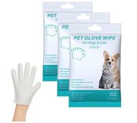Gettoreach Rinse-Free Dog Shampoo Mitts - Hypoallergenic Pet Bath Wipes, Pet Cleaning Deodorizing Glove Wipes for Dogs & Cats, No Rinse Pet Care Wipes Easy Wipe Paws and Body Cleaning Mitt (3 pairs)