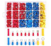 Getue 1280PCS Electrical Connectors, Flytuo Insulated Crimp Terminals Mixed Assorted Lug Kit Ring Fork Spade Butt Connector Set