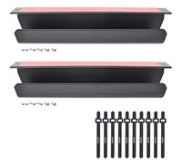Getue Cable Management Tray, Under-Desk, on-Wall Or Side-of-Desk, 17x4x2.4”, 2-PK, Hide & Organize Your Cables, Power Supplies and Power Strips, Bonus 10-PK Cable Ties (17", 2-PK, Black)