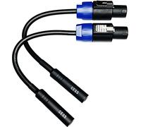 Getue CESS-025 1/4 TS Female to Speakon Speaker Cables - Speakon to 6.35 mm Mono Jack Adapter - Speaker Plug Adapter 1/4" to Twist Lock Speak-on - 2 Pack